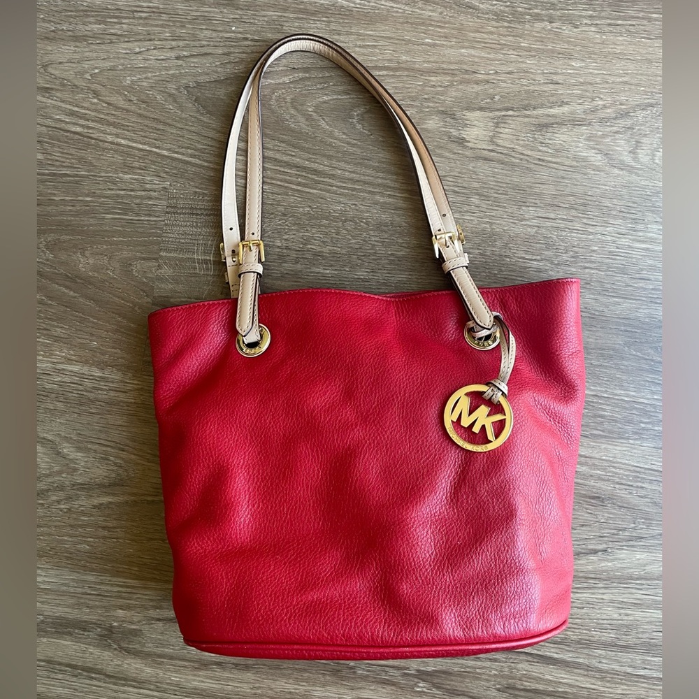 Michael Kors Red Leather Tote